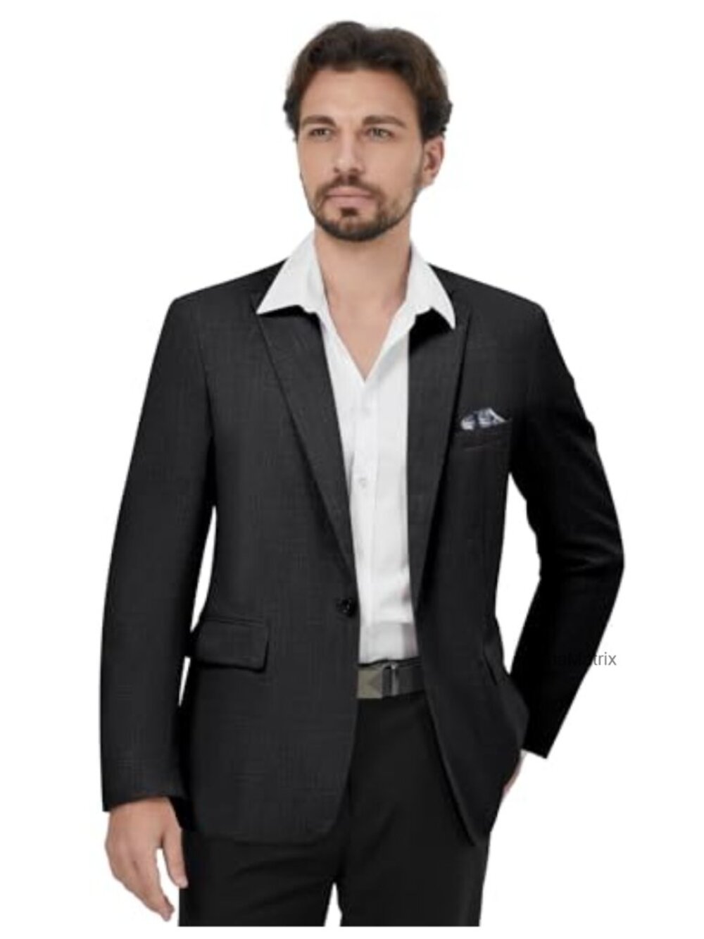 Slim Fit Lightweight Men's Sport Coat Blazer One Button Notch Lapel - Picture 2 of 5